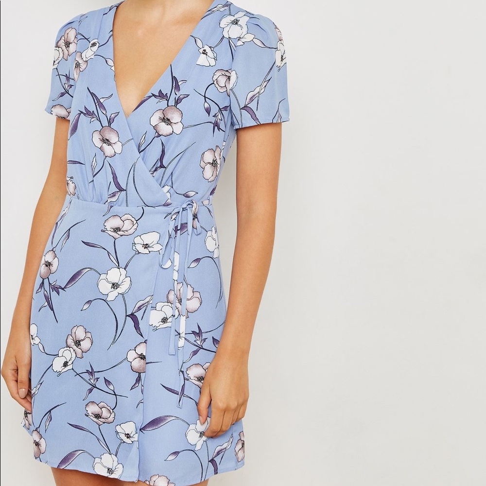Floral Mini Wrap Dress